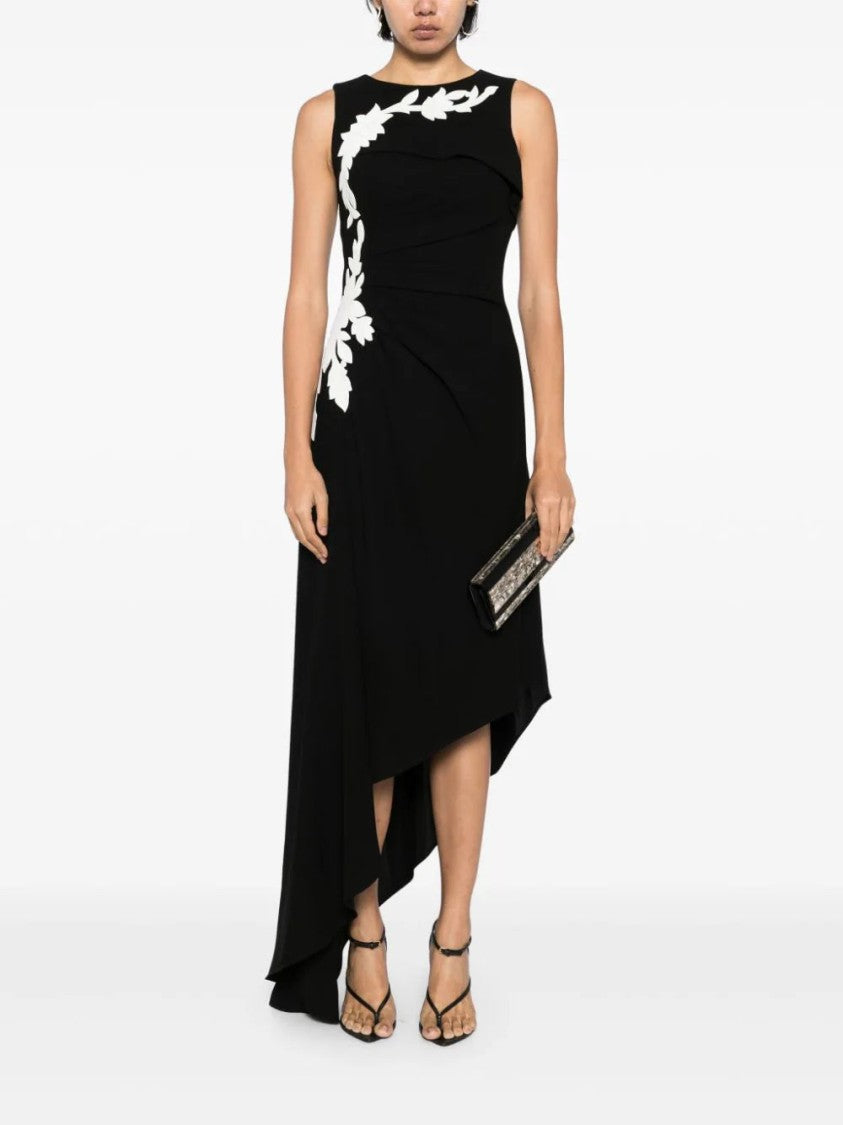 Saiid Kobeisy Crepe, High-Low Dress With Matching Embroidery