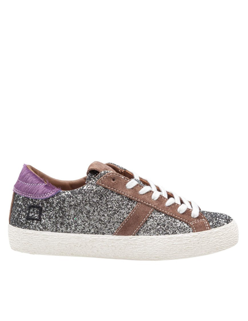 D.A.T.E D.A.T.E. Glitter Hill Low Sneakers In Gunmetal