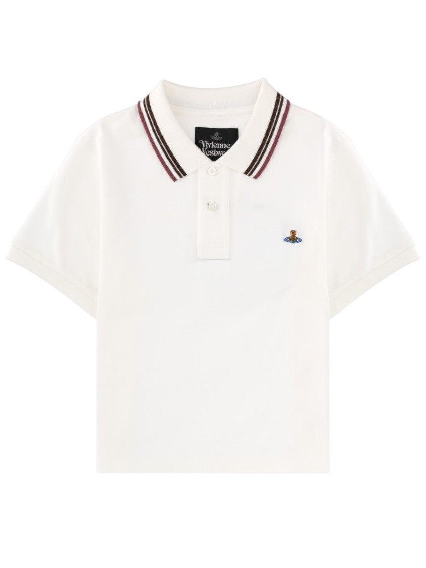 Vivienne Westwood Cropped Cotton Striped Collar Polo Shirt