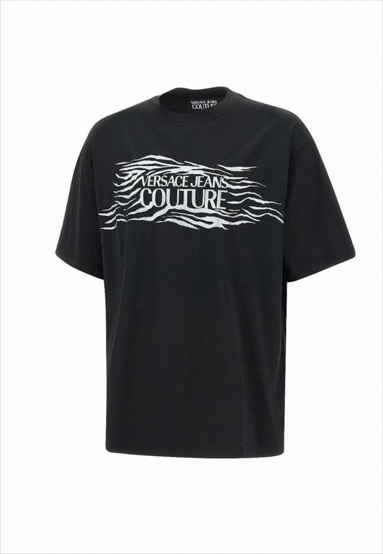 Versace Relaxed-Fit Black Graphic Print T-Shirt