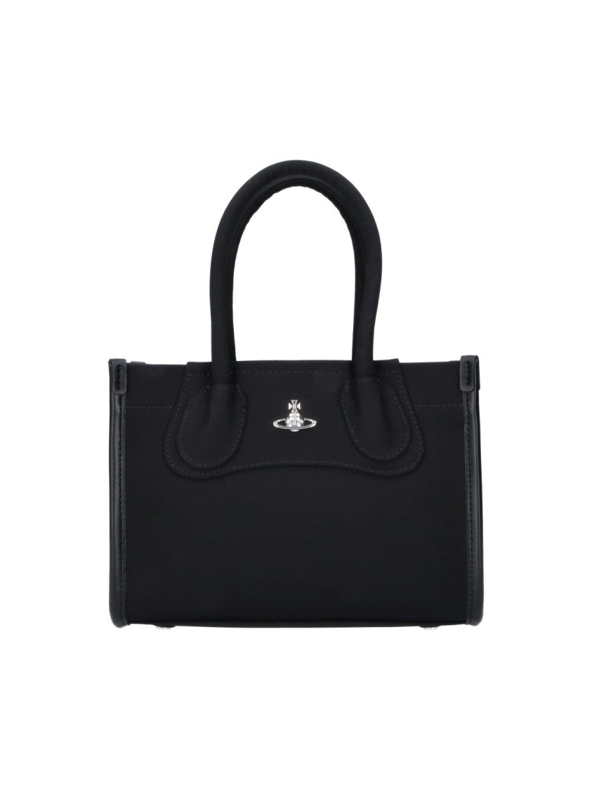 Vivienne Westwood Troy Small Orb Black Tote Bag