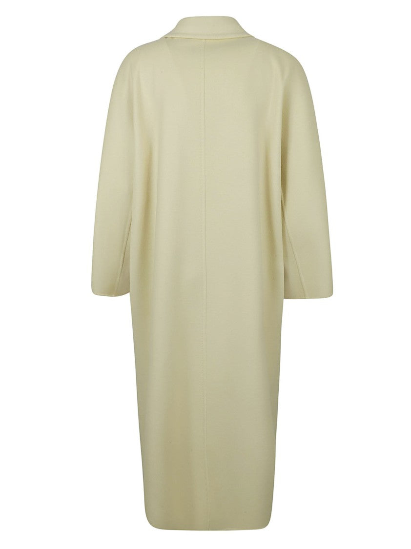 Max Mara Double-Breasted Yellow Coat With Gold Buttons