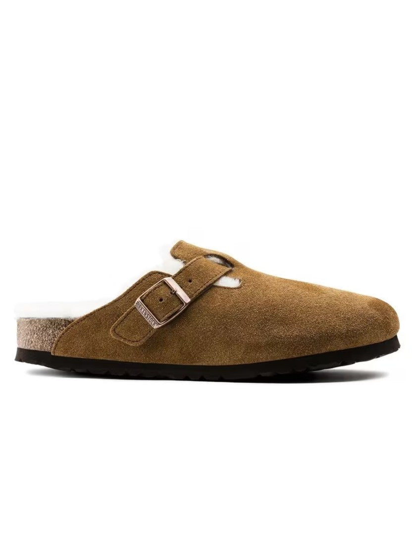 Birkenstock Boston Suede Shearling Sandals