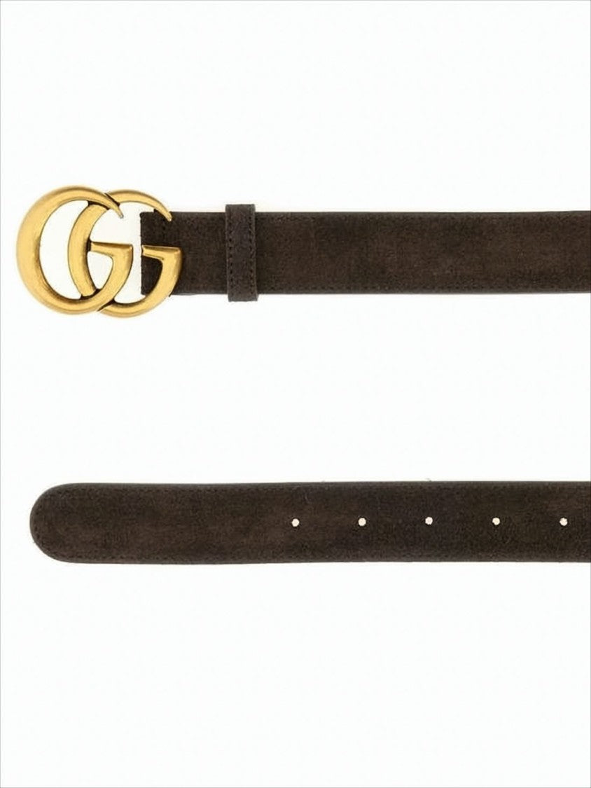 Gucci Slim Dark Brown Suede Leather Belt