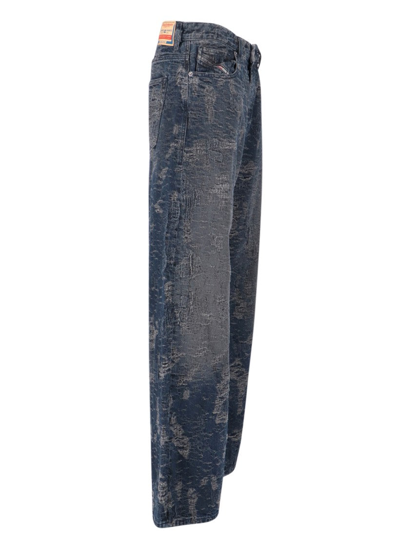 Diesel Wide-Leg Jeans With Distressed Texture