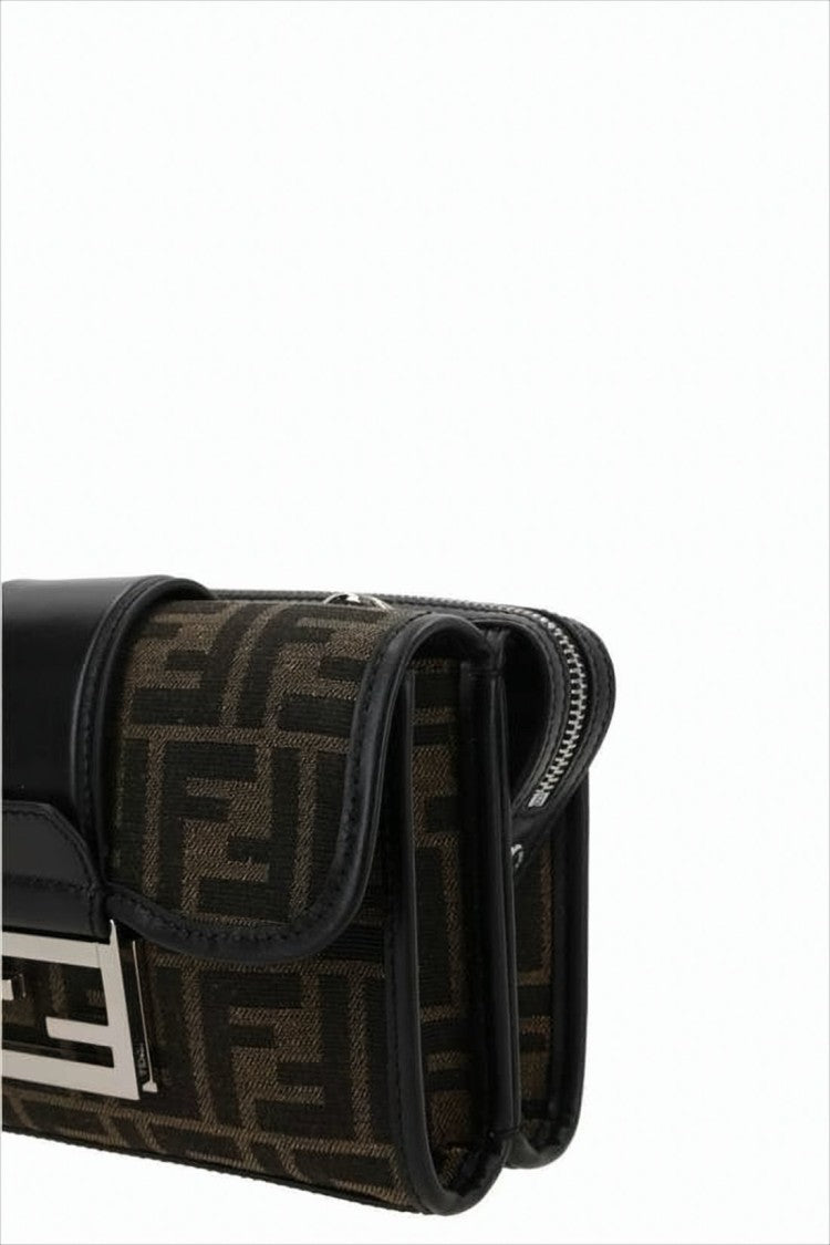 Fendi Rectangular Monogram Crossbody Bag With Silver-Tone Buckle