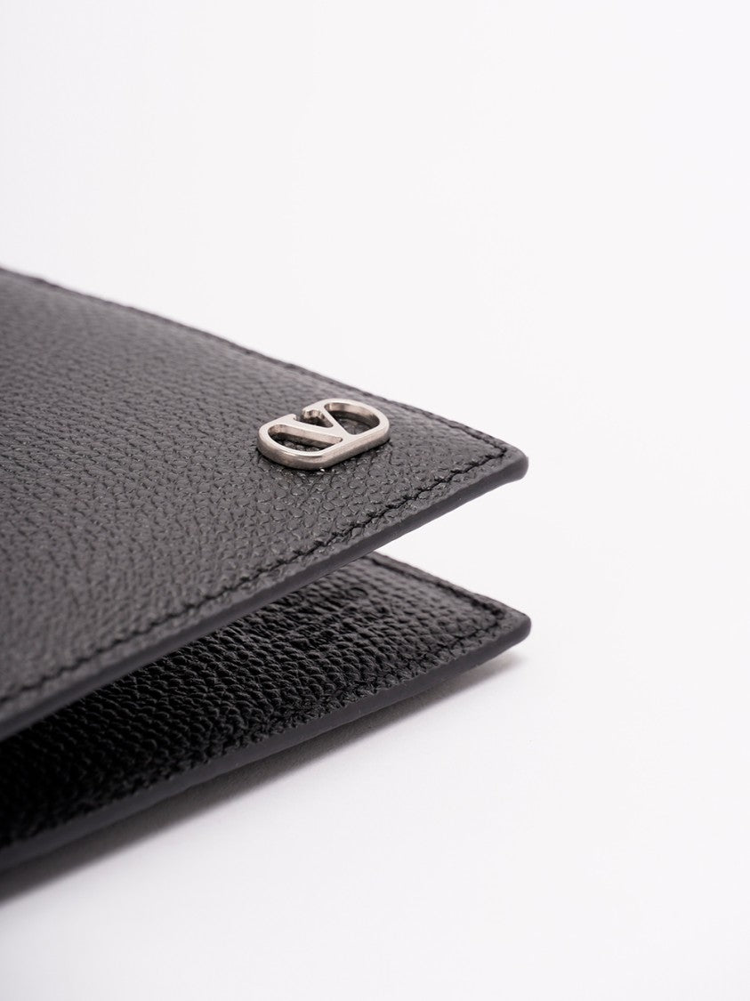 Valentino Garavani `Vlogo Signature` Leather Billfold Wallet