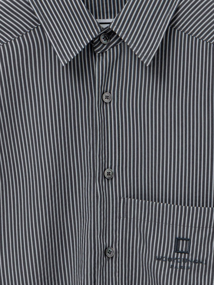 Wooyoungmi Cotton-Blend Casual Shirt With Vertical Stripes