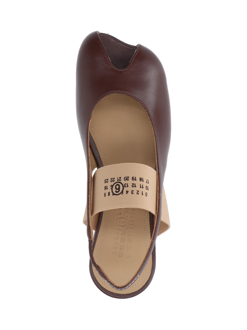 Mm6 By Maison Margiela Rounded-Toe Minimal Flats – Brown