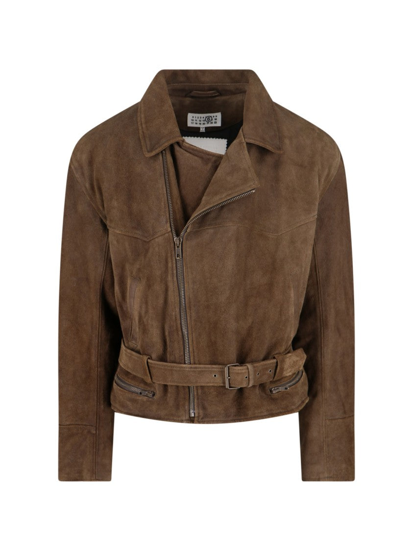 Mm6 By Maison Margiela Biker Jacket – Brown