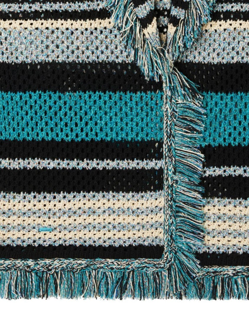 Alanui Loose Open-Knit Sweater With Fringe Detail