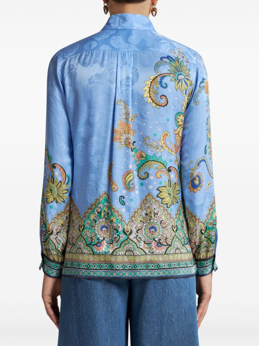 Etro Paisley Patterned Sky Blue Etro Shirt