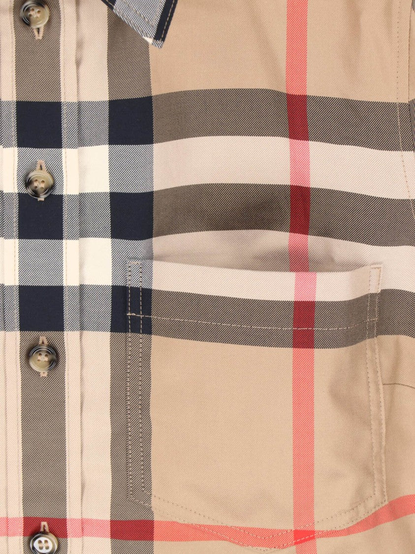 Burberry Beige Check Classic Cotton Shirt