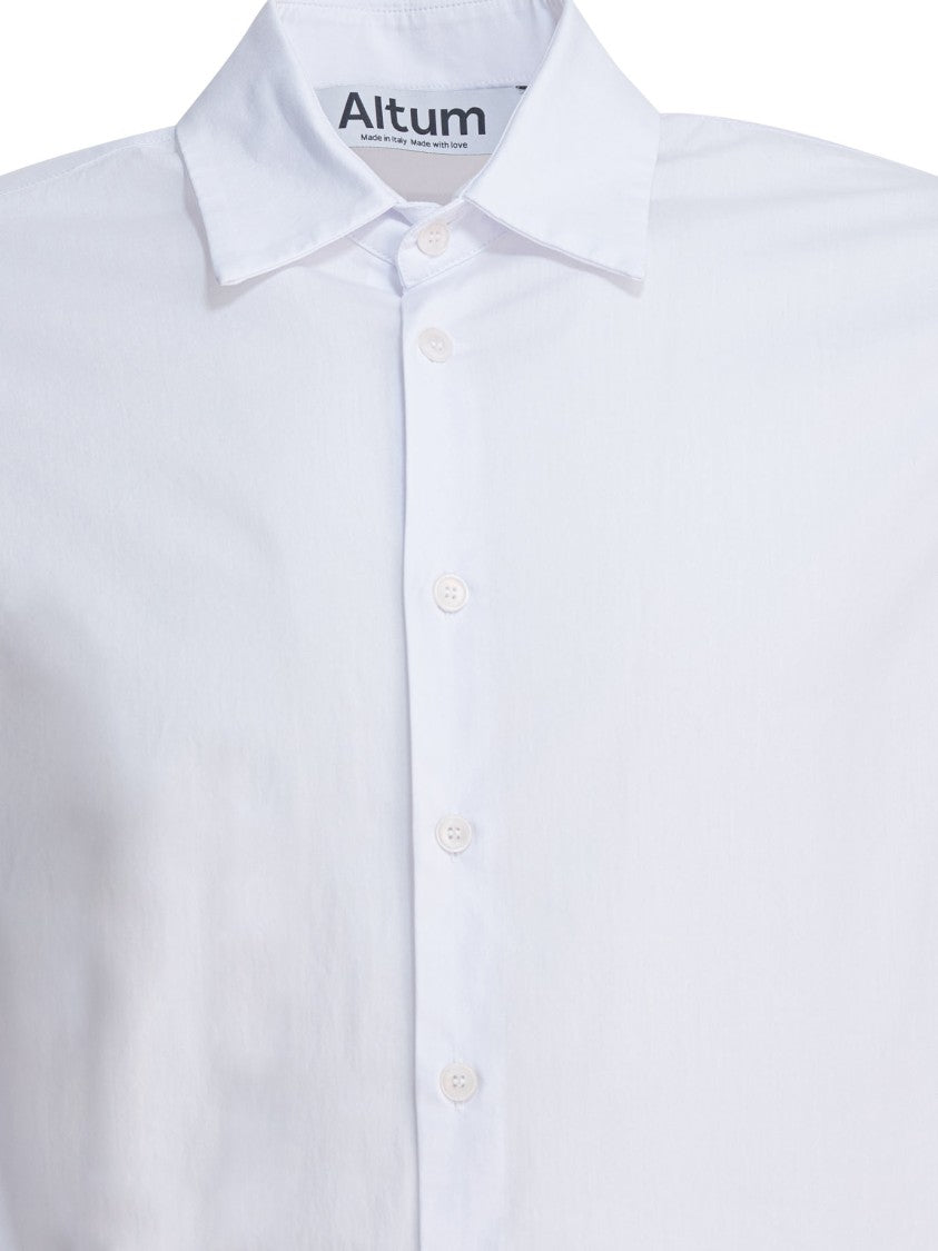 Altum White Button-Down Shirt With Classic Detailing