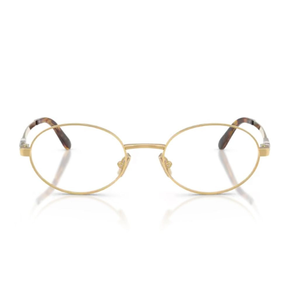 Miu Miu Ovale Gold-Toned Metal Sunglasses With Tortoiseshell Temple Tips