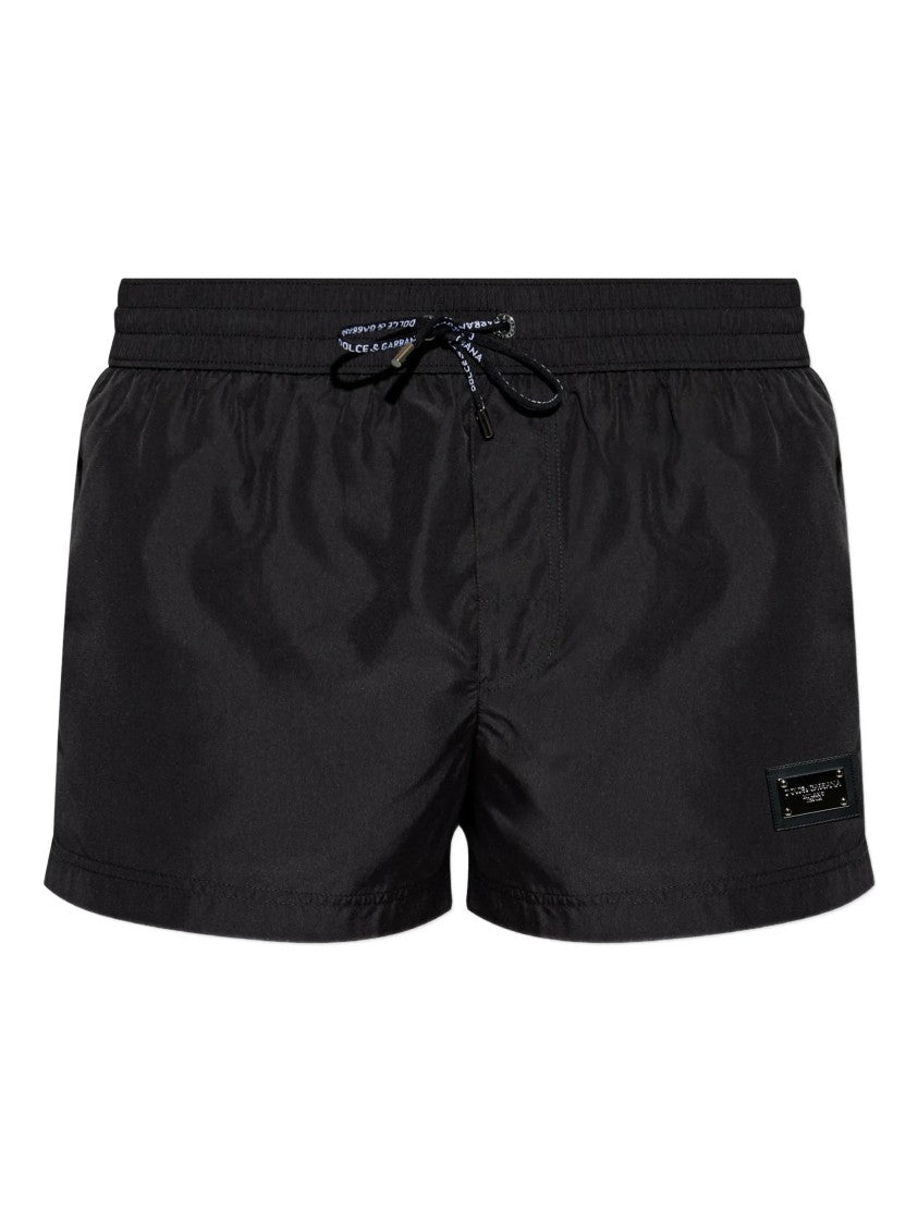 Dolce & Gabbana Short Cut Swim Shorts With Reflective Finish