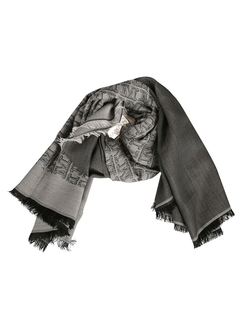 Max Mara Luxurious Silk-Cotton Blend Scarf With Delicate Fringing