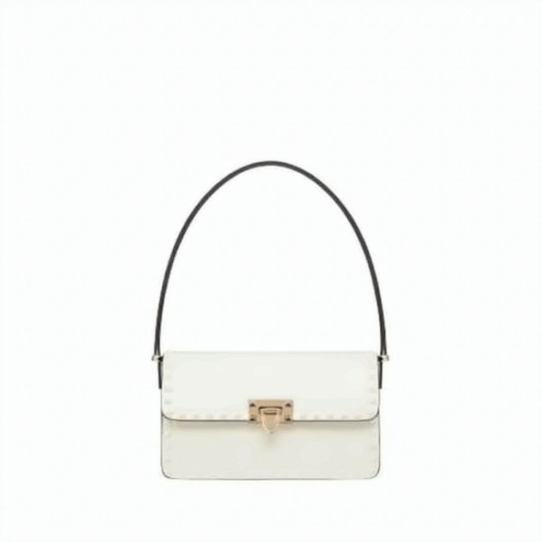 Valentino Garavani Calfskin Leather Shoulder Bag With Polished Metal Clasp