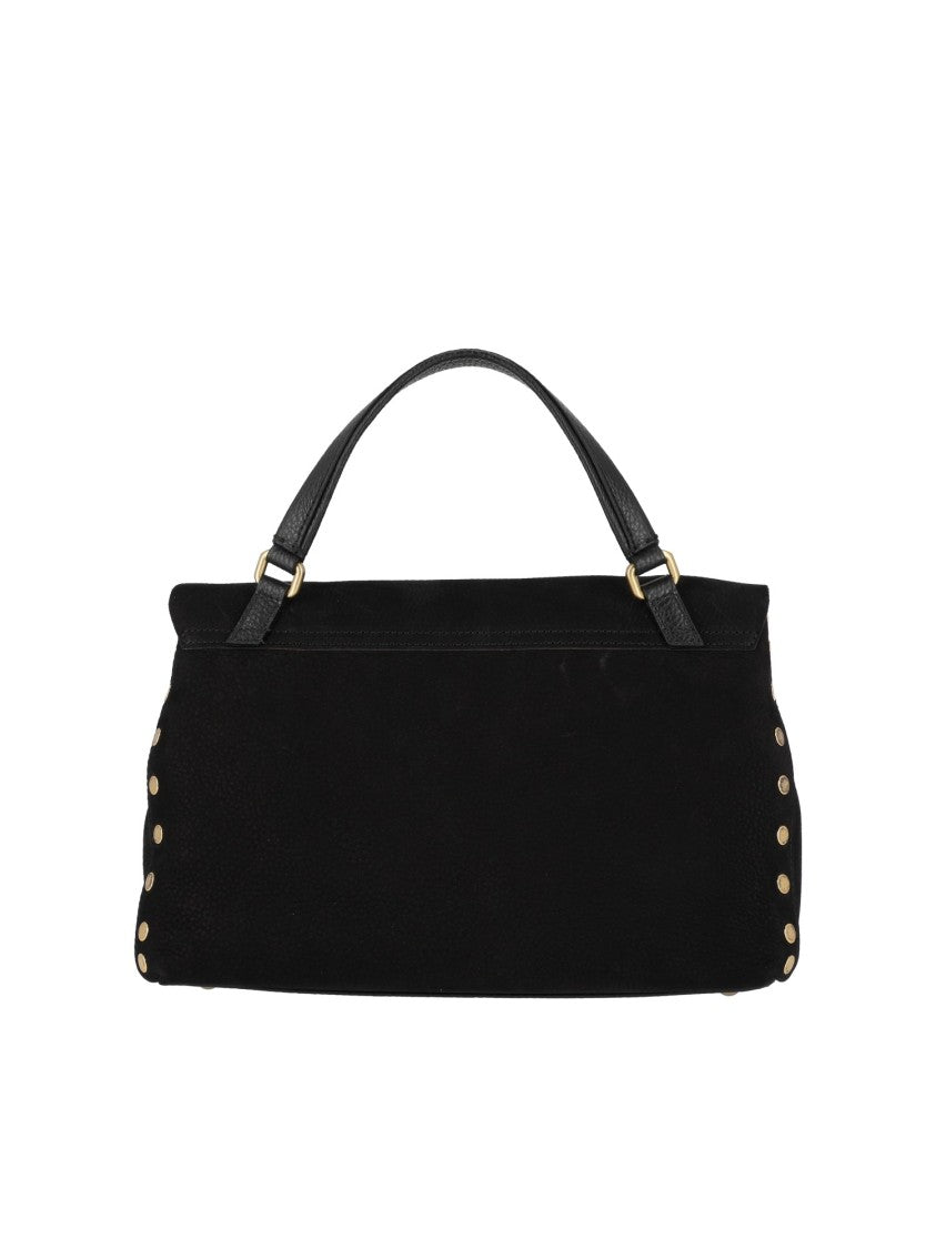 Zanellato Srl Black Postina Jones Nubuck Leather Handbag