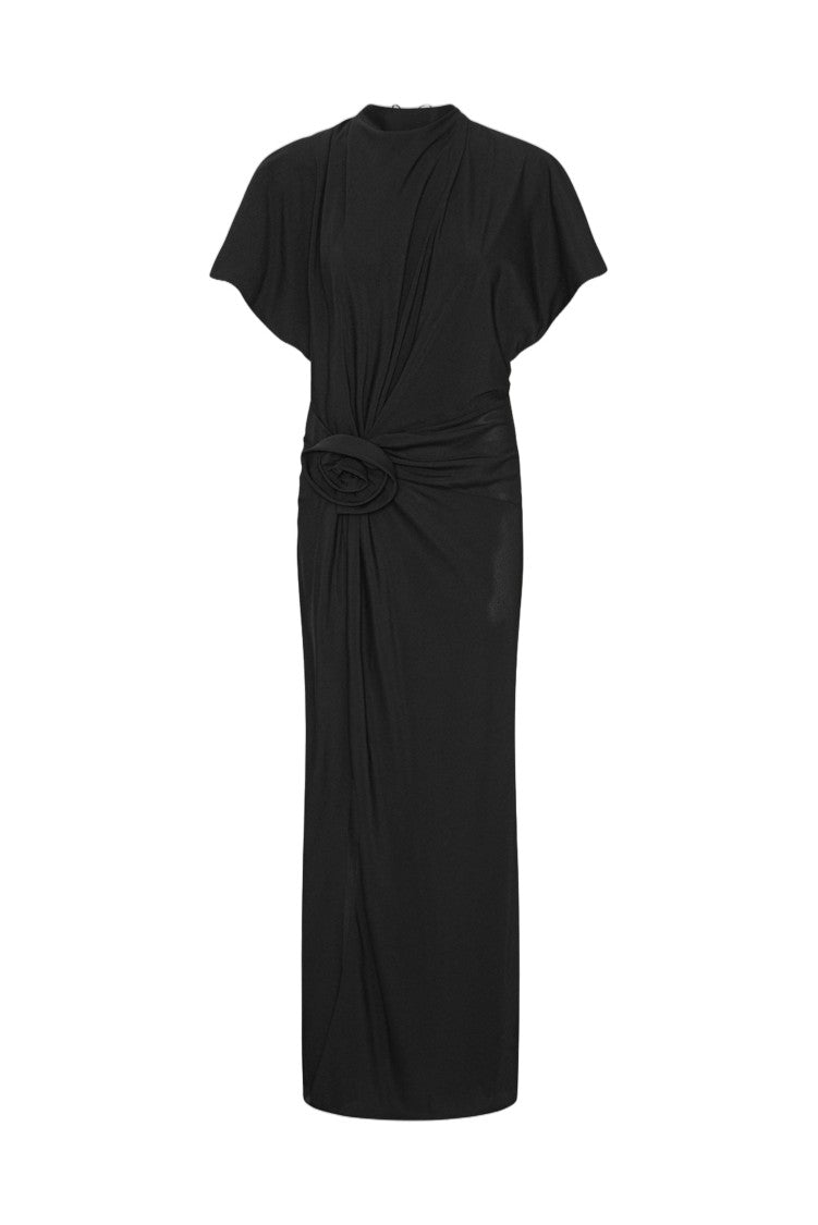 Rotate Rose Draped Open-Back Maxi Dress