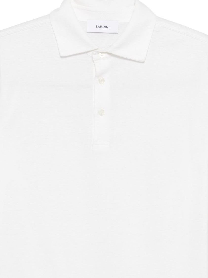Lardini White Cotton Silk Blend Polo Shirt