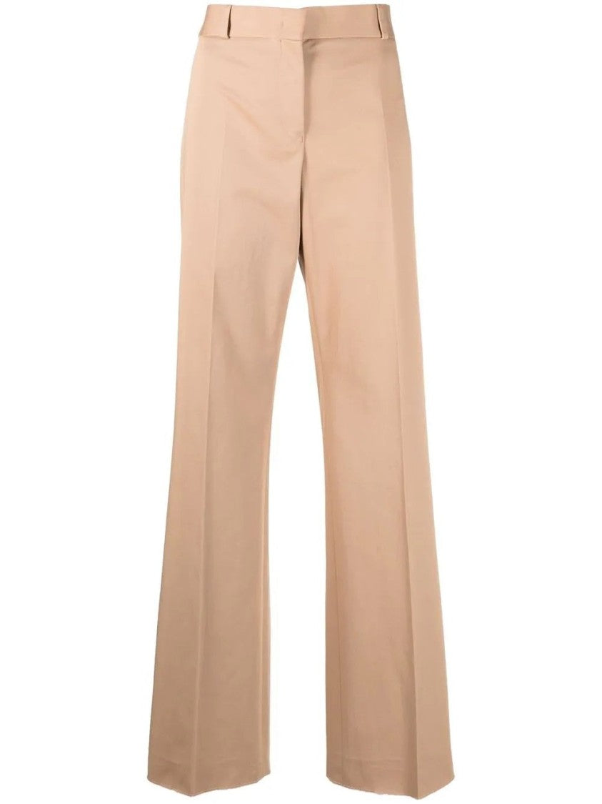 Salvatore Ferragamo Beige Straight-Leg Trousers With Concealed Fastening And Tailored Finish