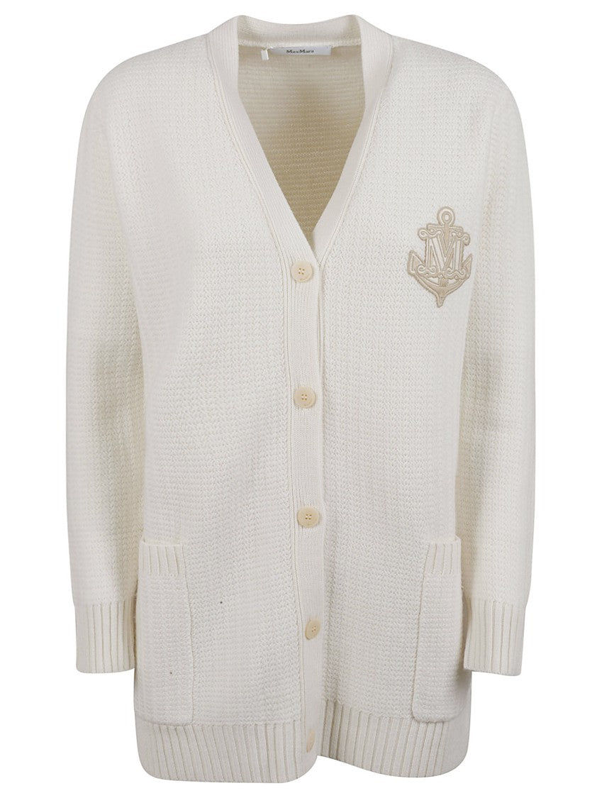 Max Mara Textured Knit Sweater With Button-Down Front