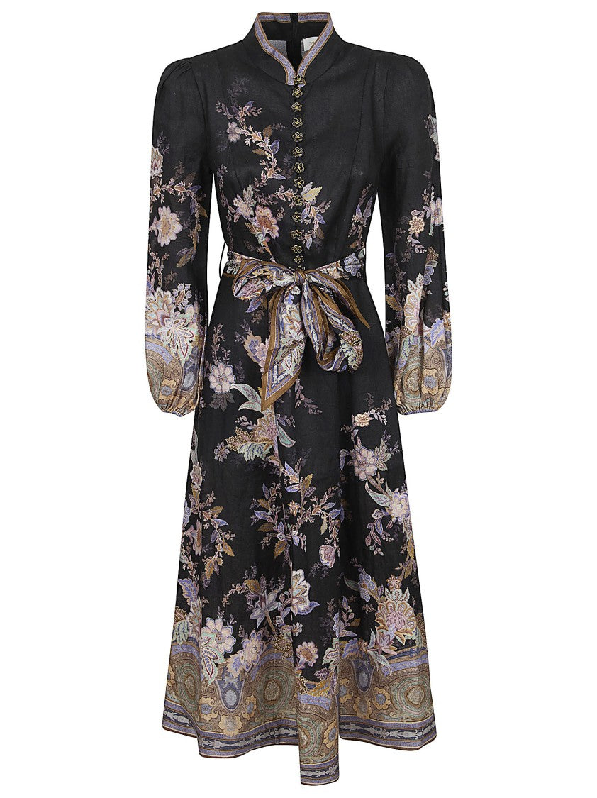 Zimmermann Luna Dress With Removable Silk Scarf