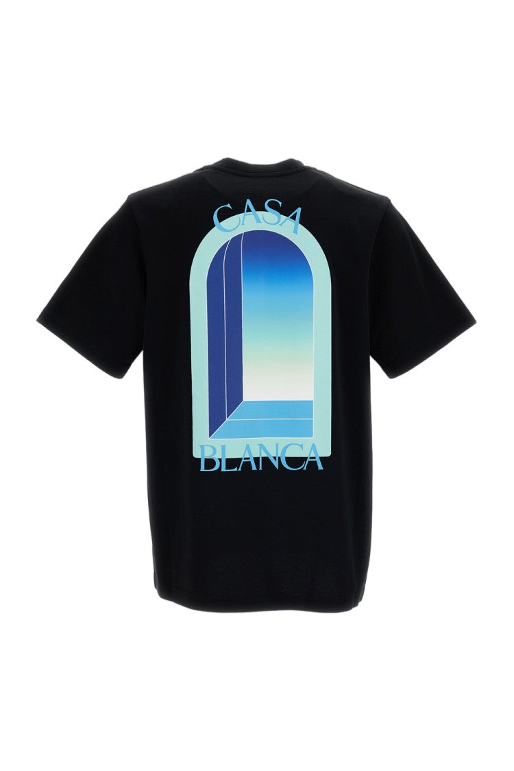 Casablanca Black Printed Cotton T-Shirt
