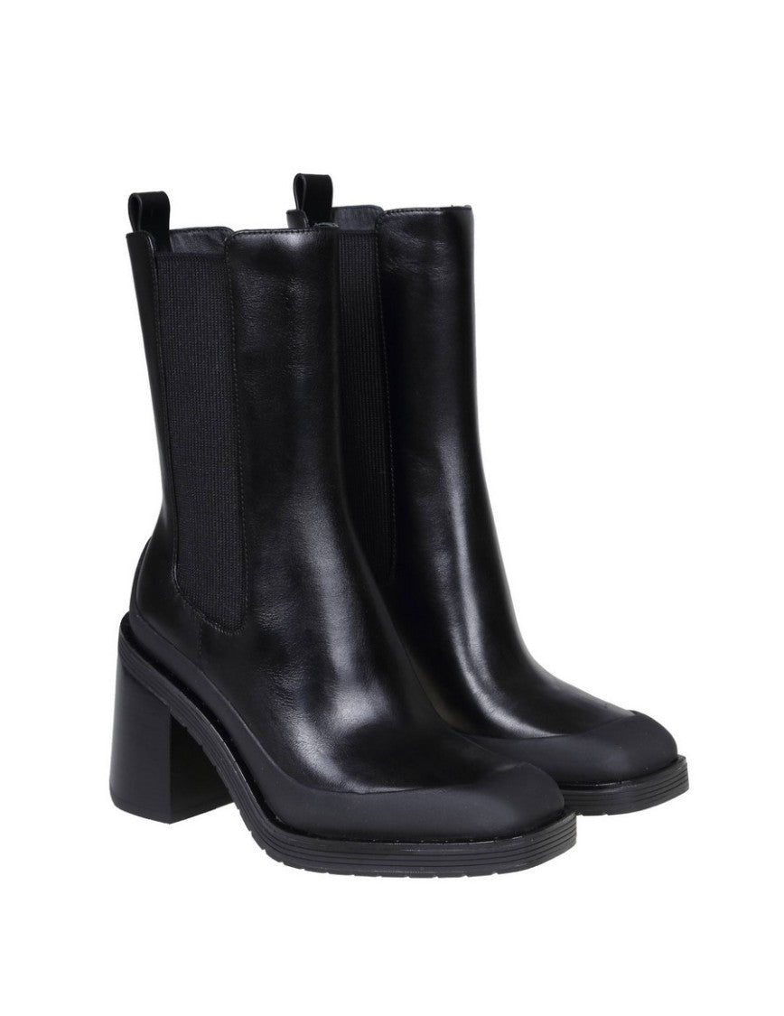 Tory Burch Black Leather Block-Heel Chelsea Boot