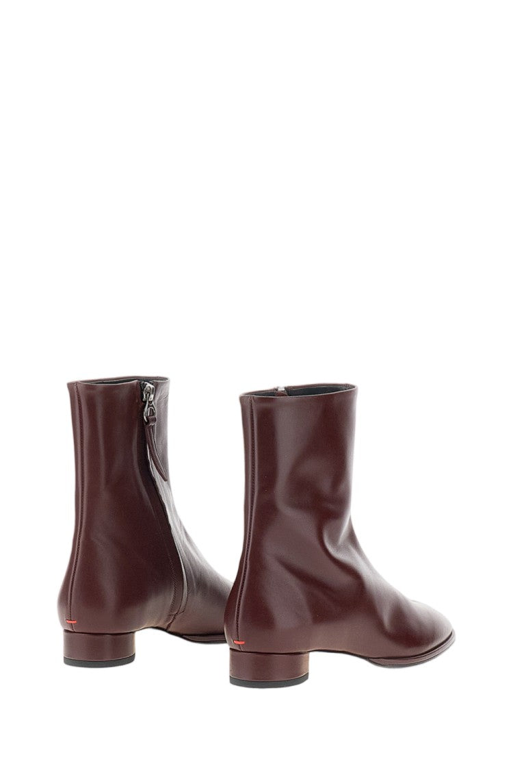 Aeydē Burgundy Roisin Leather Ankle Boots