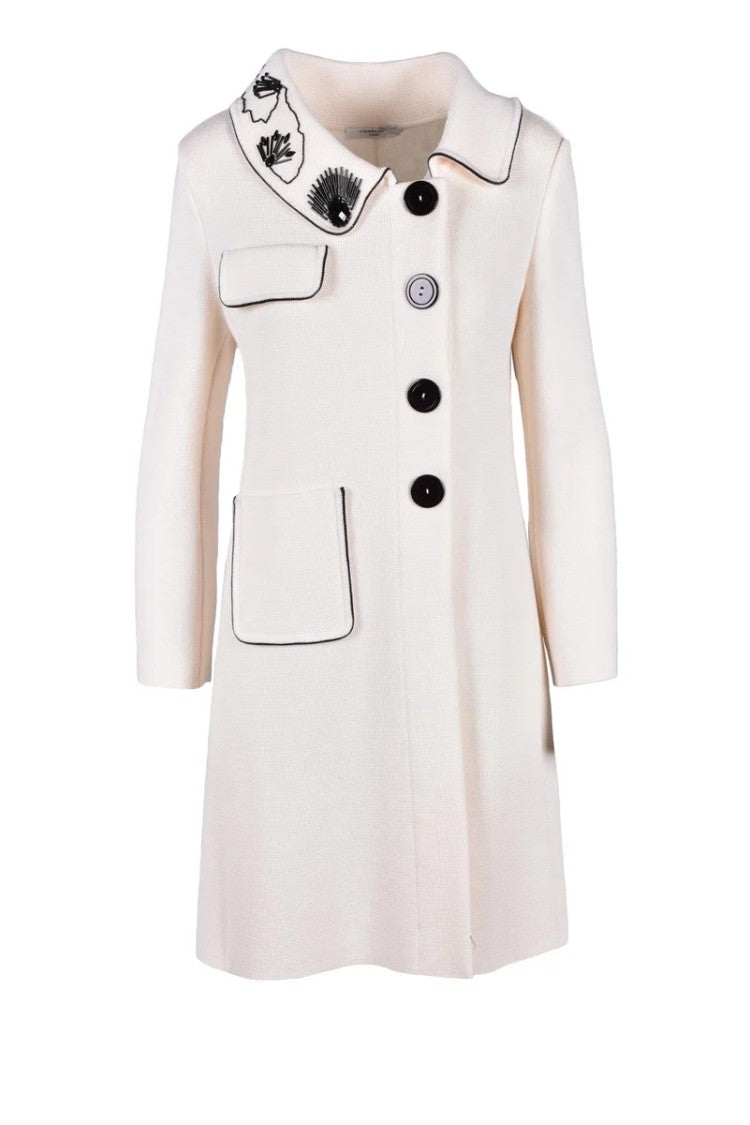 Charlott White/Black Wool Coat's