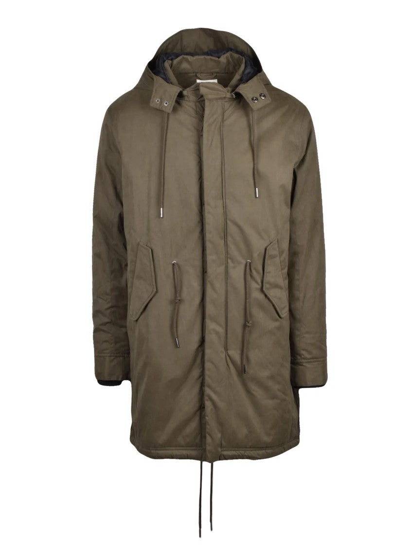 Anerkjendt Durable Cotton-Blend Green Parka With Adjustable Features