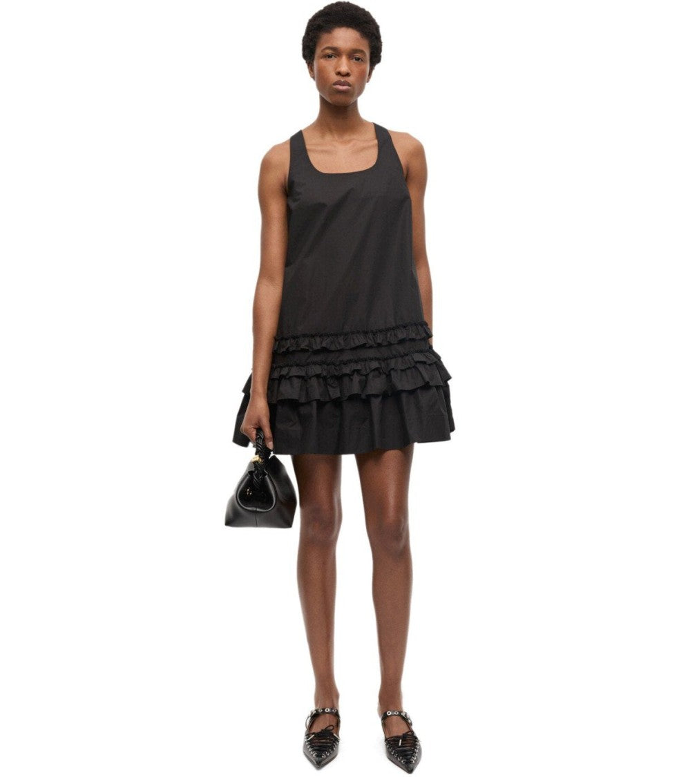 Ganni Black Ruffled Dress