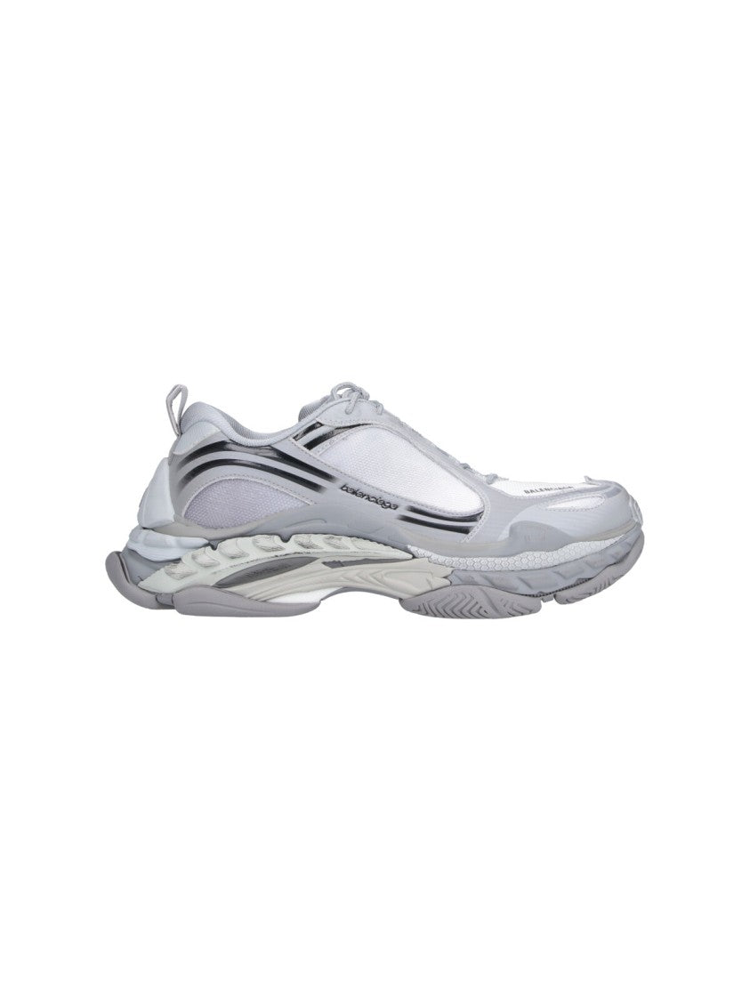 Balenciaga Futuristic Light Grey Sneakers With Layered Sole
