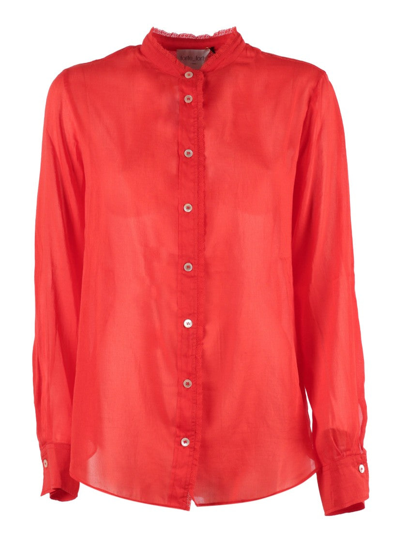 Forte Forte Semi Sheer Cotton Silk Lace Blouse