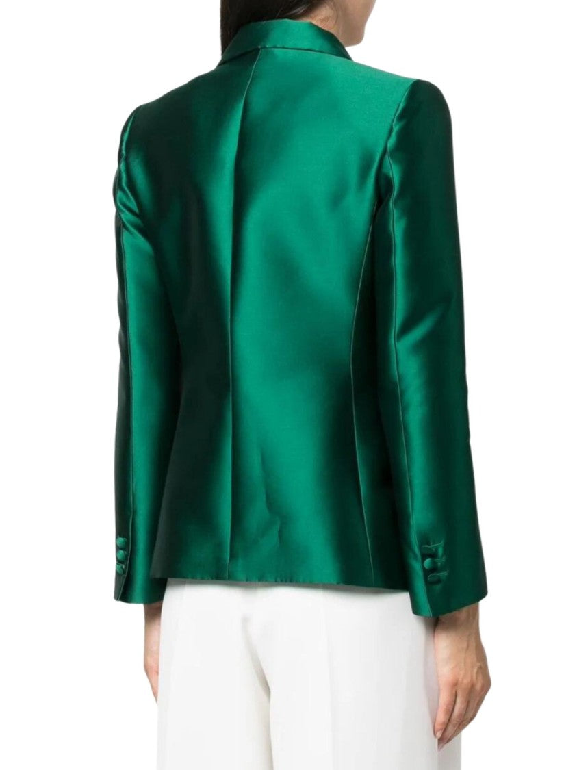 Alberta Ferretti Green Satin Shirt