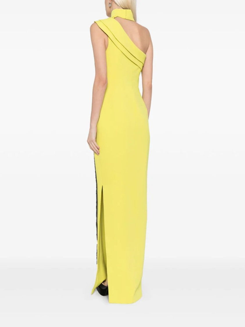 Saiid Kobeisy Crepe, Off-Shoulder Dress With Beading