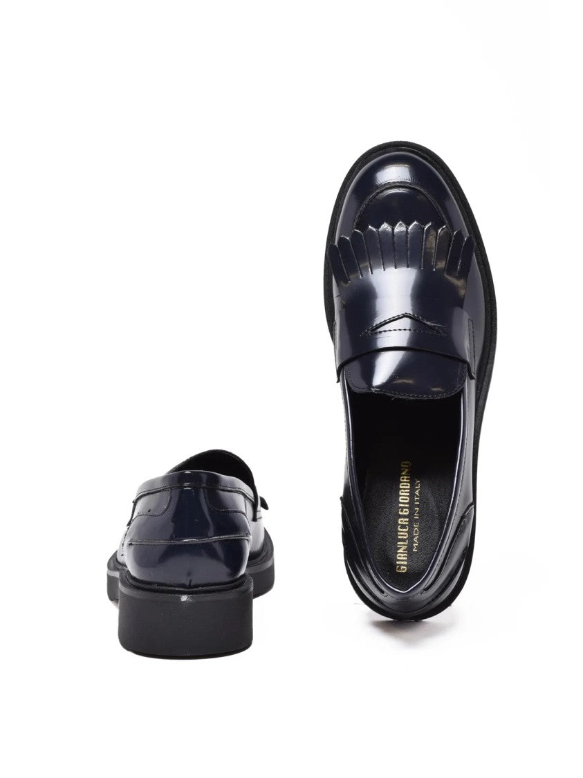 Gianluca Giordano Blue Rubber Glossy Loafers