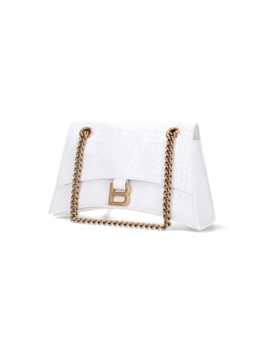 Balenciaga Small 'Crush' Shoulder Bag – White
