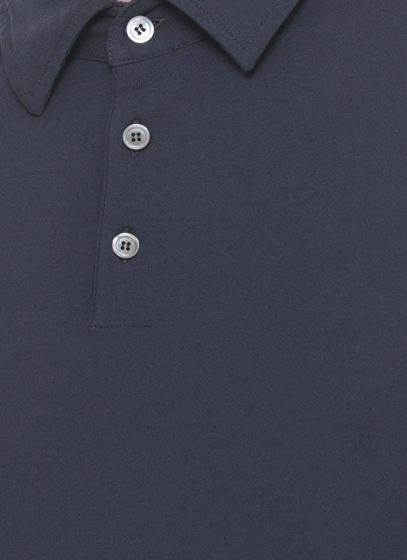 Zanone Blue Cotton Polo Shirt