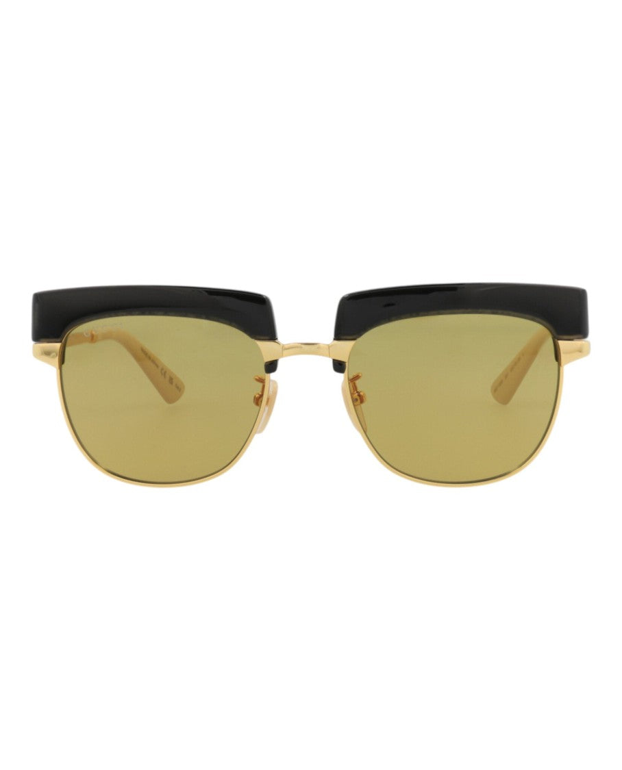Gucci Square-Frame Metal Sunglasses