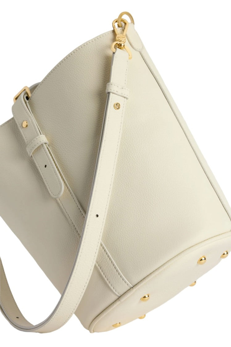 Patou Small Off-White Grained Leather Bucket Bag