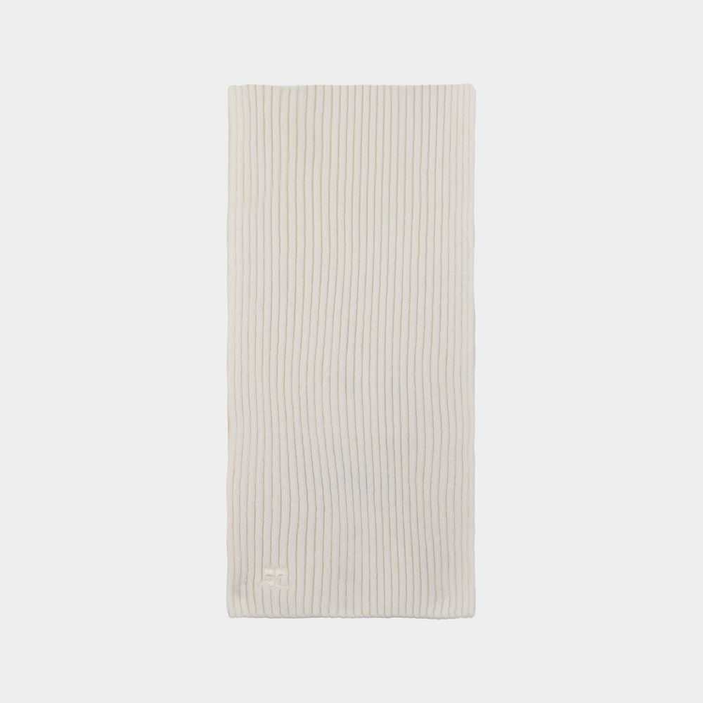 Courrèges Ac Ribbed Scarf - Wool - Neutral