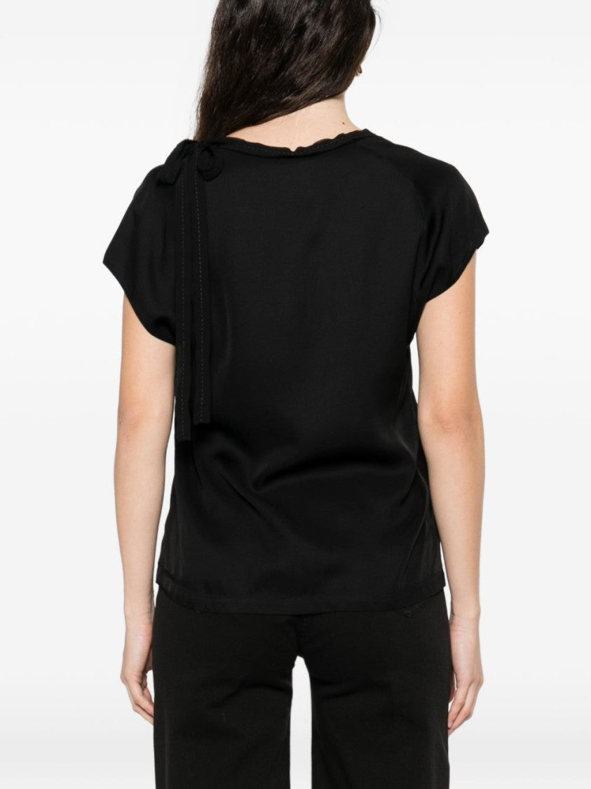 Pinko Short-Sleeved Blouse With Side Bow Detail