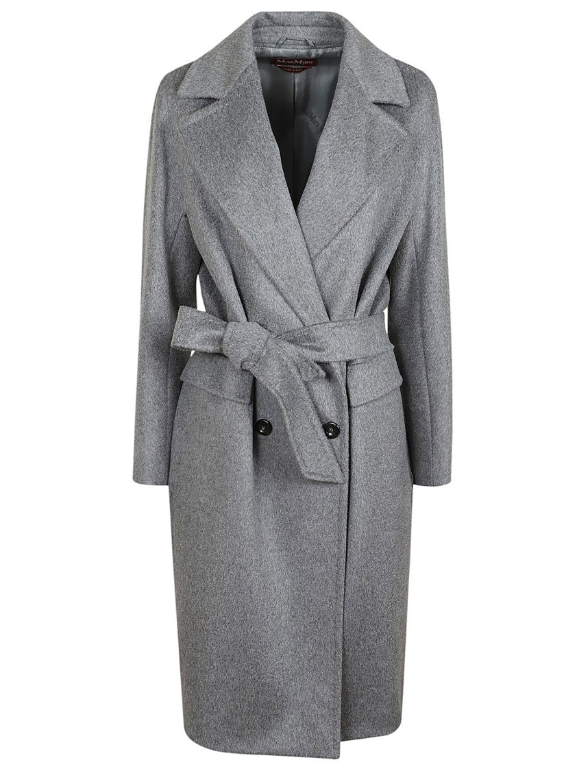 Max Mara Tailored Wool Coat With Belted Waist