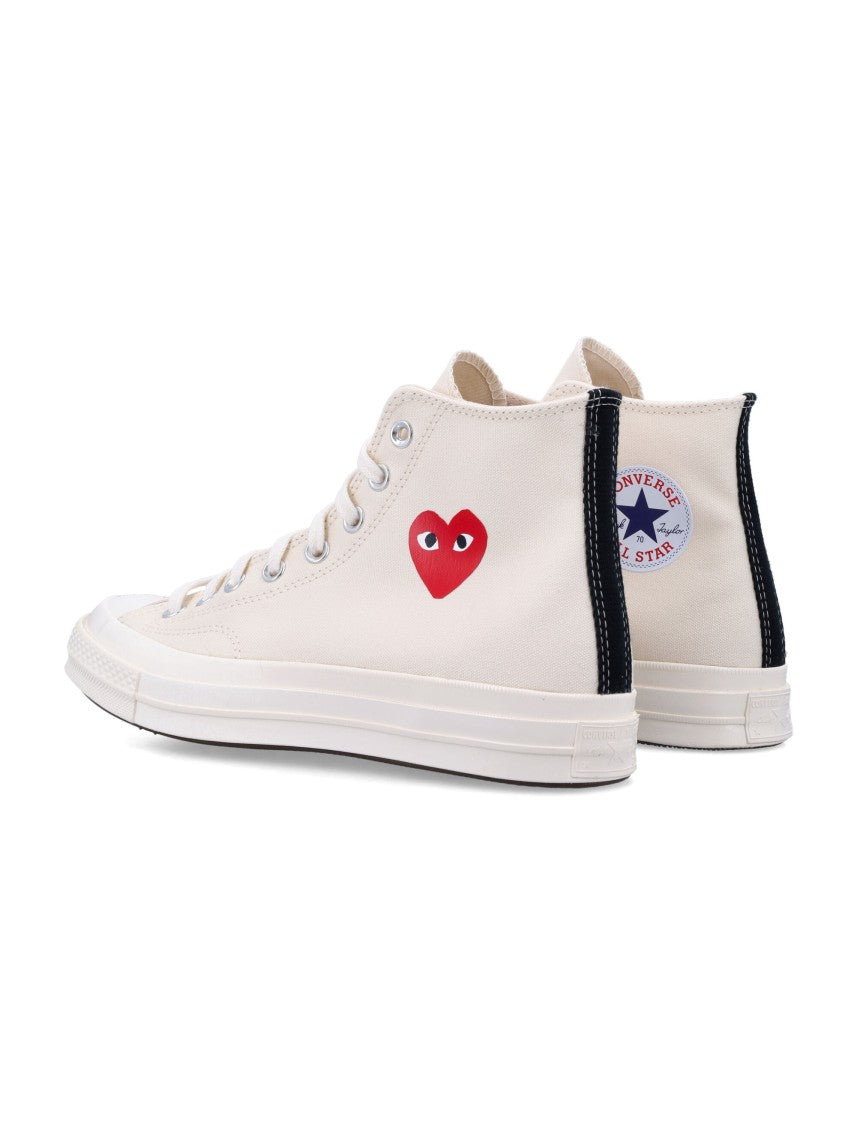 Comme Des Garçons X Converse High-Top Sneakers With Iconic Heart Logo And Vulcanized Sole