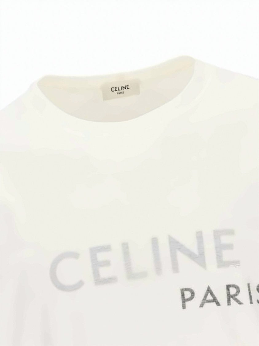 Celine Crew Neck T-Shirt With Subtle Logo Detail