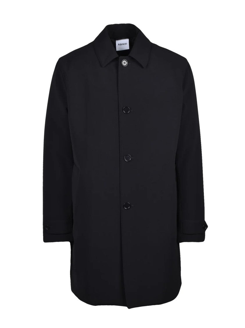 Aspesi Quilted Waterproof Jacket With Button Closure And Classic Collar