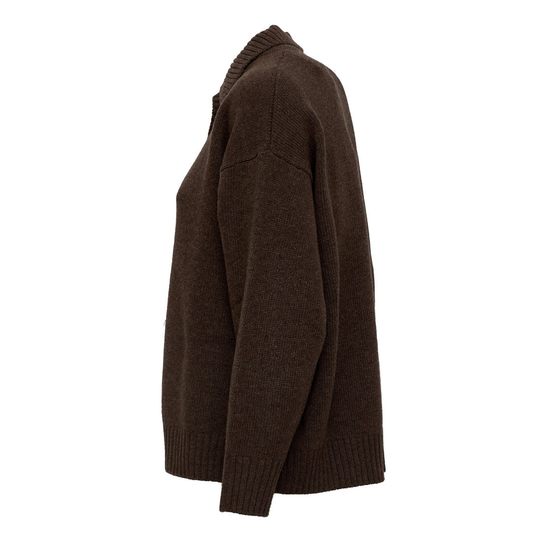 Max Mara Boxy Open Polo Collar Wool Sweater